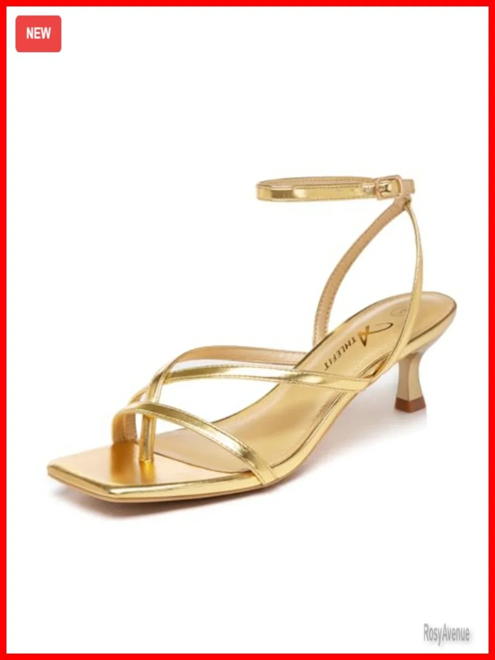 Women's Strappy Kitten Heels Square Toe Flip Flops Low Heels Ankle Strap Dress